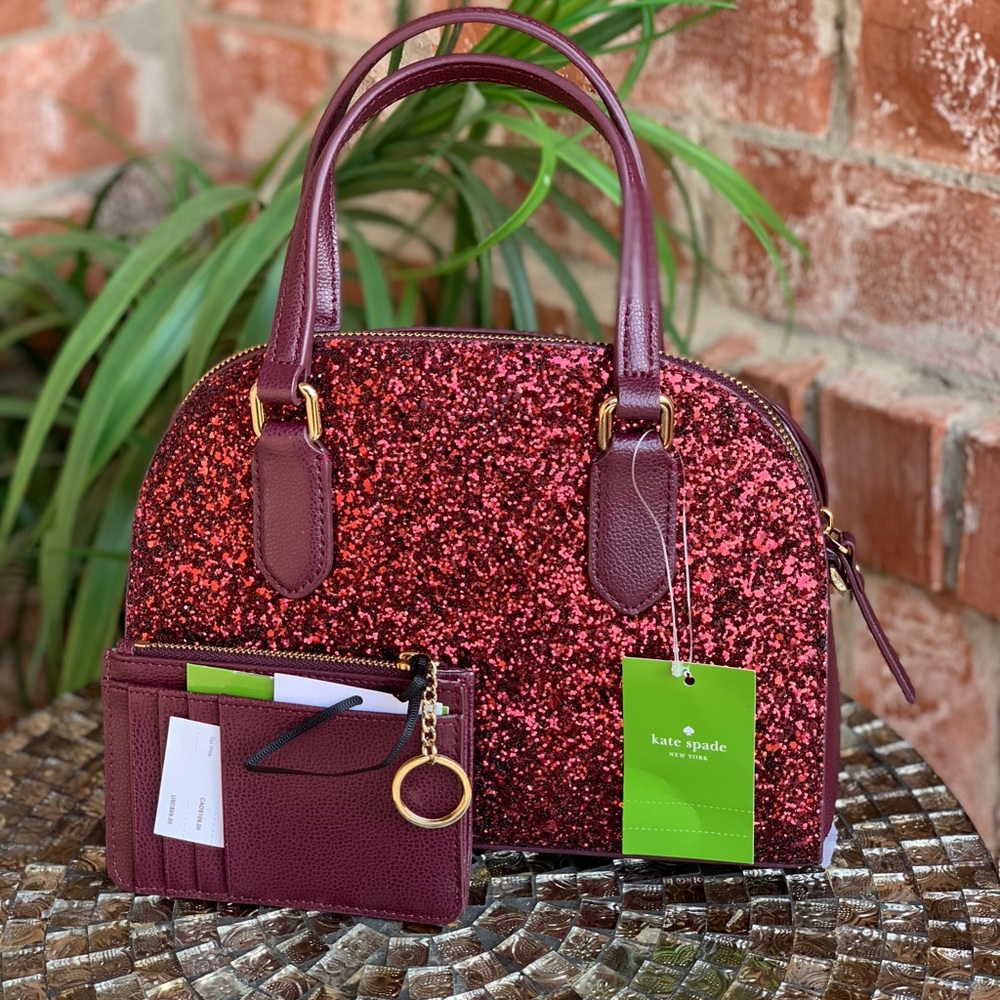 Kate spade mini Riley glitter satchel bag+wallet - Picture 5 of 8